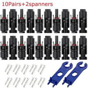 10 쌍 DC 솔라 커넥터 1000V30A 패널 Stecker IP67 방수 키트 PVMC 케이블 2.546mm2