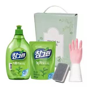 주방세제 용기500ml+리필 300ml+수세미+고무장갑