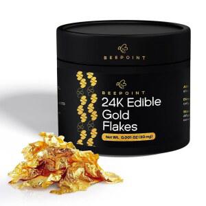 BeePoint 24K 식용 금박 플레이크 케이크 장식 베이킹 요리 컵케이크 초콜릿 음료용 30mg