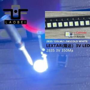 렉스타 2835 3528 1210 TV 백라이트 수리용 SMD LED 콜드 화이트 LCD 3V 2W 100 개
