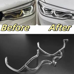 BMW 호환 5 시리즈 G30 G38 LCI - LED DRL 주간 러닝 라이트 가이드 교체 헤드 천사 눈 플렉시 유리의  기