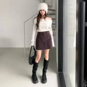 [텐바이텐]여자 A라인 코듀로이 골덴 미니 숏 치마 바지