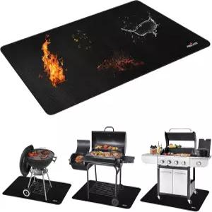 야외 그릴용 RERAMDO 48 X 30 인치 언더 매트 양면 방화/방수/방유 패드 BBQ 실내 벽난로/소방 구덩이 데크
