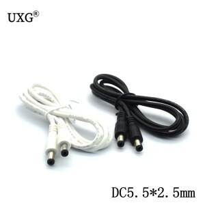 5.5x2.5mm 1M DC 전원 커넥터확장 포함 연장 와이어 케이블 검정색 코드 남성-남성 LED OR CCTV 차량용 충