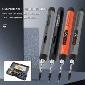 USB 납땜 다리미 미니 소형 세트, 휴대용 가정용 C 타입 인터페이스, 온도 조절 가능, 800mAh 배터리