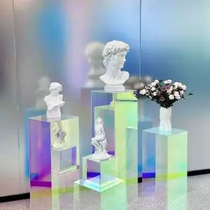 아크릴 진열대 오로라 홀로그램 전시다이 디스플레이 x 30 투명 30x60 효과 컬