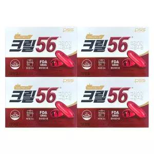 크릴56 1000mg X 30캡슐 4박스 펄세스 함익병 크릴오일 56