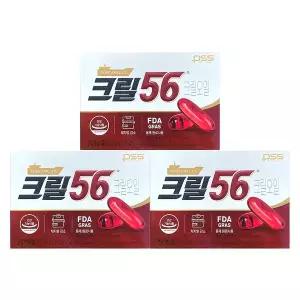 크릴56 1000mg X 30캡슐 3박스 펄세스 함익병 크릴오일 56