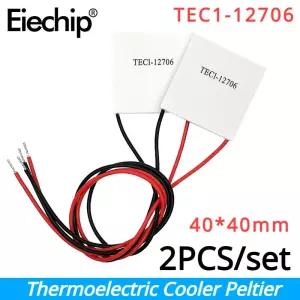 2pcs TEC1-12706 쿨러 펠티어 40*40mm 열전 요소 모듈 12706 12V 냉각 DIY 전자 제품