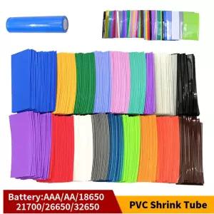 20/50/100pcs PVC 열 수축 튜브 18650/21700/26650/AA Lipo 배터리 랩 Precut 절연 필름 커버 슬리브