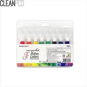 (힘찬)종이나라 패브릭 물감 섬유전용 8색 7 5ml P35663 섬유용 그림 염색 염료 염그림 천물감 천염