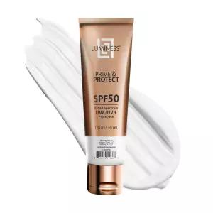 루미 메이크업 프라이머 및 와이드 스펙트럼 자외선 차단제 SPF 50 차단 가볍고 기름지지 않으며 여행용
