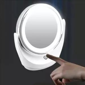 조절 led 화장 거울 회전식 360도 화장 거울 양면 탁상