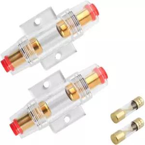 2PCS 인라인 퓨즈 홀더 및 100A AGU/5AG AWG 4-8 게이지 자동차 AMP 블록 오디오 시스템 보호 휴대용