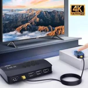 유니콘 4K 4포트 HDMI KVM스위치 KVM-400HVKVM KVM 관제실장비 서버관리 모니터 제어 분할 PC PC기 실기