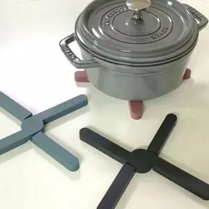 다용도 접이식 냄비 받침대 열차단 실리콘 냄비 받침대 휴대용 주방