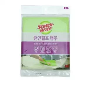 3M 스카치브라이트 천연펄프 행주 2개, 18cmx20cm, 애플그린