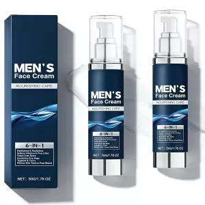 잔시 2PCS 6-in-1 남성용 페이스 크림 콜라겐 함유 파티클 히알루론산 시어 버터 피부 가볍고 기름지지