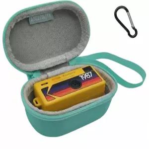 손목 랜야드와 카라비너가 장착된 KODAK 차메라 키체인 디지털 카메라용 MGZNMTY 휴대용 케이스(그린)