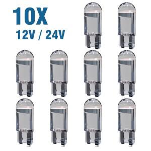 W5W LED Canbus T10 자동차 조명, COB 유리 인테리어 램프, 번호판 돔 독서등, 6000K 화이트, 12V, 개 신제