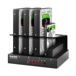 4베이 하드 드라이브 인클로저 Sata-USB 3.0 외부 멀티 베이 2.5&3.5인치 HDD SDD 도킹 스테이션 디스크 박