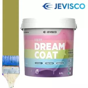 제비스코 드림코트 올리브 그린 0.9L 벽지페인트 다용도 친환경 제페인트 용페인트 DIY 셀프 셀프용 인테리