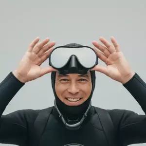 휴대용 접이식 스노클링 마스크 세트 와이드 강화유리 물놀이 장비