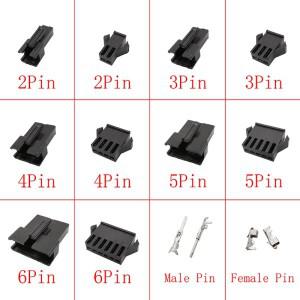 검정색 JST SM 2.54mm 피치 커넥터 2345678 핀 Male Female 플러그 하우징 와이어 플라스틱 쉘 압착 터미널