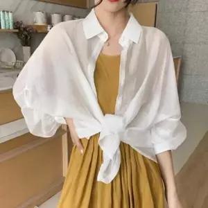 여성 여름 바캉스 가오리핏 시스루 남방 셔츠