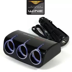 위네Z03 USB 1구 블루LED 3구 확장 시거 소켓멀티 차량용 자동차 용충전 잭소켓 USB1구3구