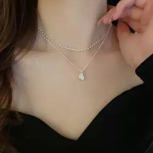 레이어드 목걸이 초커 투라인 실버 골드 진주 패션목걸이