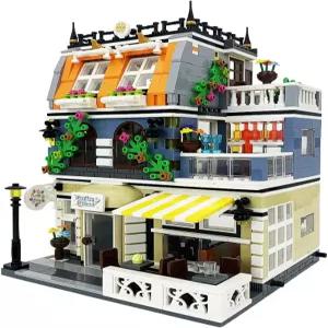 ENJBRICK 가든 호텔 조립 스퀘어 빌딩 키트 청소년 및 모듈형 주택 블록 모델 세트 수집 가능한 디스플레이