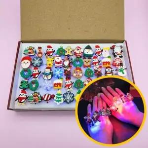 LED 크리스마스 반지 50개 파티용품