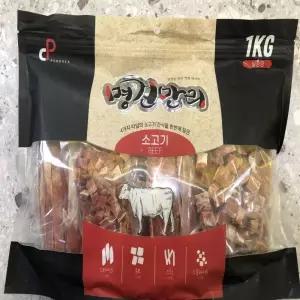 강아지 명견만리 대용량 소고기 육포 반려견 사료 1kg
