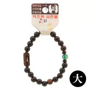 불교 팔찌 액운방지 삼존불 띠 합장주 염주 (대) (닭) 우드 나무 선물 종교 재물 행운 패션 목걸이