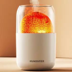 볼케이노 USB 무드등 가습기 250ml 탁상용 미니데스크가 필터 휴대용 사무실 실용 등가 책상 데스크용