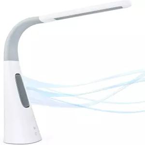 선풍기가 달린 터콤 LED 탁상용 램프 목이 조절 가능한 무날 쿨 브리즈 3단 속도 및 5단 밝기 흰색