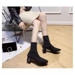 8088 메탈 굽장식 스판 삭스 부츠