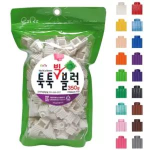 (이지툭툭 빅블럭) 16mm 리필 350g_흰색조립 미니 어린이 만들기 장난감 조립용 특수 툭툭 16MM 뚝뚝 나노