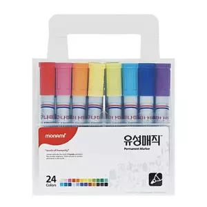 (모나미) 유성매직 24색세트둥근닙 사각닙 24 둥근닙 마카펜 매직 이름