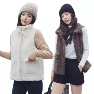 LD-484 NEW 카라털 양털 조끼여자겨울퍼 퍼조끼 퍼베스트 양베스트 양조끼 캐주얼 겨울퍼