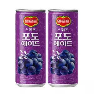 델몬트 스퀴즈 포도 에이드 240mlx30캔음료수 자판기 음료 과일쥬스 주스 과즙