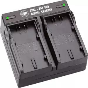 BM VW-VBD58 Dual Bay Battery Charger AG-B23 Replacement for Panasonic AG-VBR59 BGH1 HC-X1 AG-CX10