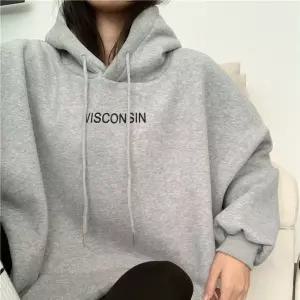 오버핏 위스콘신 레터링 기모 후드티 캐주얼스트릿룩 겨울상의 박시 영문프린트 데일리코디 꾸안꾸 여자 맨
