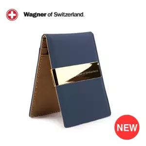 SwissWagner 천연소가죽 머니클립 24k_네이비남성지갑 패션 용지갑 남성용 남자용