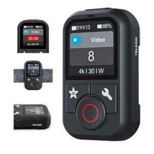 [미국배송] TELESIN T13 GOPRO 방수 무선 리모컨 | 컬러 LCD 디스패일 스마트 컨트롤러 손목 스트랩 포함 GO PRO 13 12 11 10 9 8 블랙 맥스 미니 액션 카메라 액세서리 지원