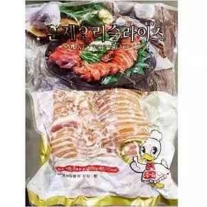 삼아 훈제오리 슬 800g자른 손질 라이스 라이드 자른것 먹기쉬운 오리 육가공 간식 안주