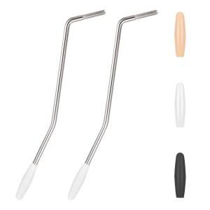 2Pcs 6mm 및 5mm 스레드 트레몰로 암, 팁 메탈 싱글 암이 있는 실버 일렉트릭 기타 해미