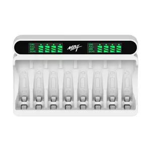 엠비에프 LCD AA AAA 건전지 급속충전기 8구 MBF-8BCG USB C타입 휴대용 화이트 고속