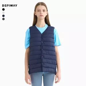 DEFIWAY 브이넥 웰론 패딩 조끼경량 집업 지퍼 겨울 VEST DKW670 데피웨이 남자 여자 론조끼